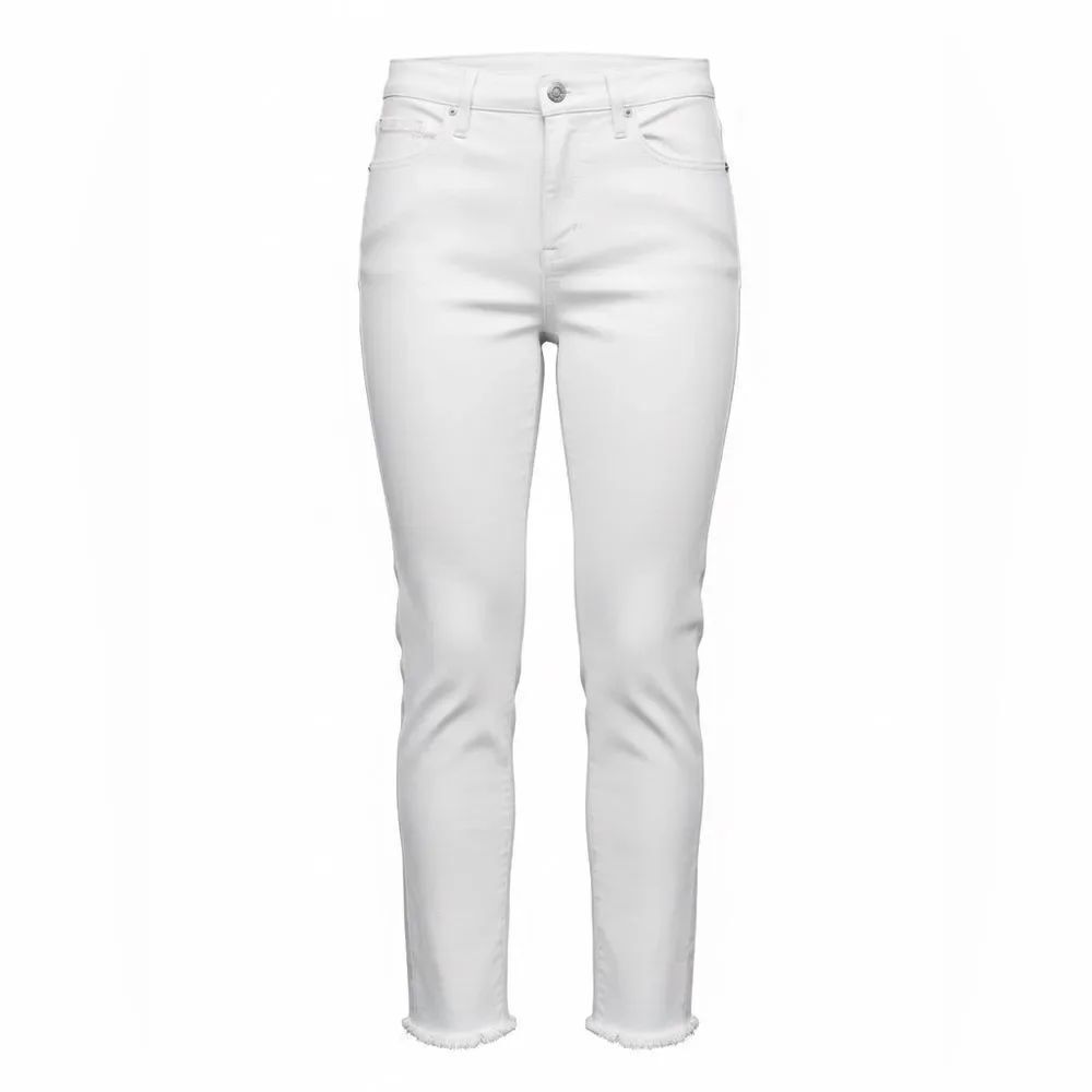 J Jill Women's White Jeans frayed bottoms size 10